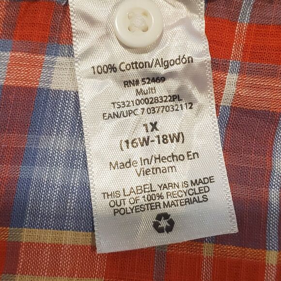 TERRA & SKY BOHEMIAN TUNIC BLUE SHORT SLEEVE COTTON SIZE 1X - Picture 6 of 7